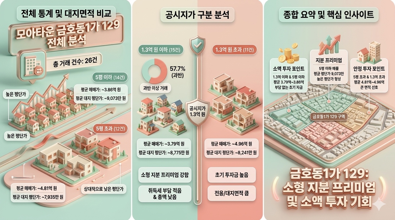금호동1가 129 매물 구조 분석표 원문 캡처